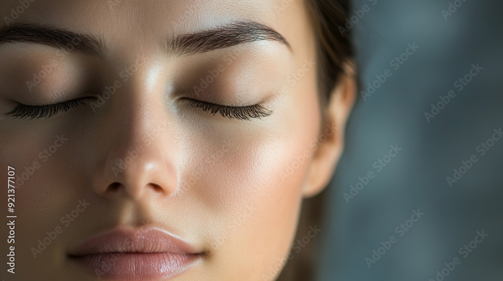 Serene Female Portrait with Closed Eyes Serene Female Portrait with Closed Eyes