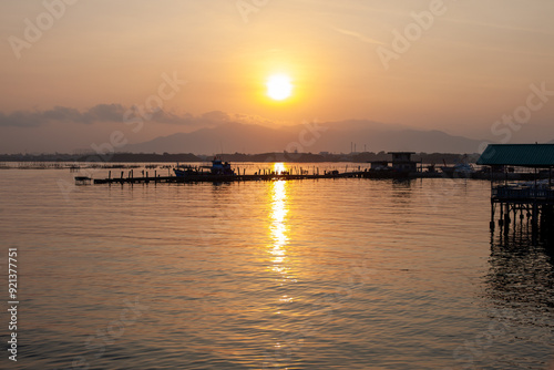 Sunrise viewing point in a village next to the sea