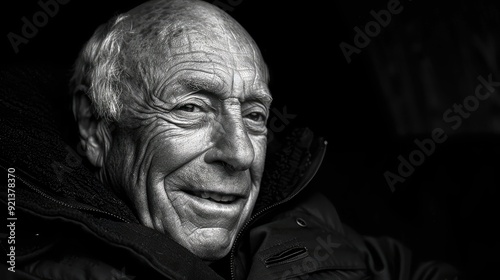 A man with a beard and gray hair is smiling