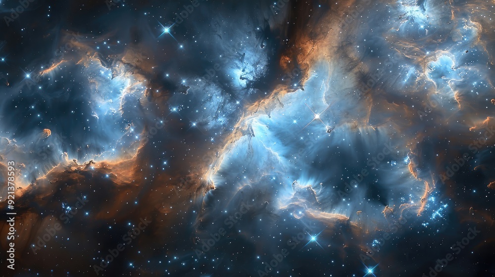 A beautiful blue and orange sky with many stars A beautiful blue and orange sky with many stars