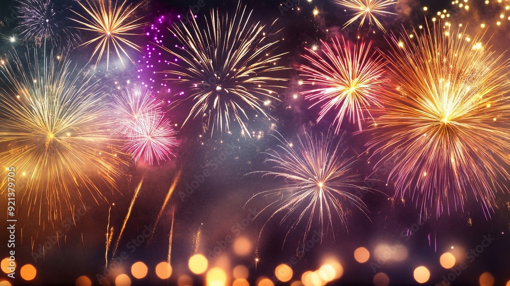 Naklejka premium Colorful Fireworks Display