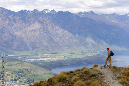 Hiking above Queenstown New Zealand mountains