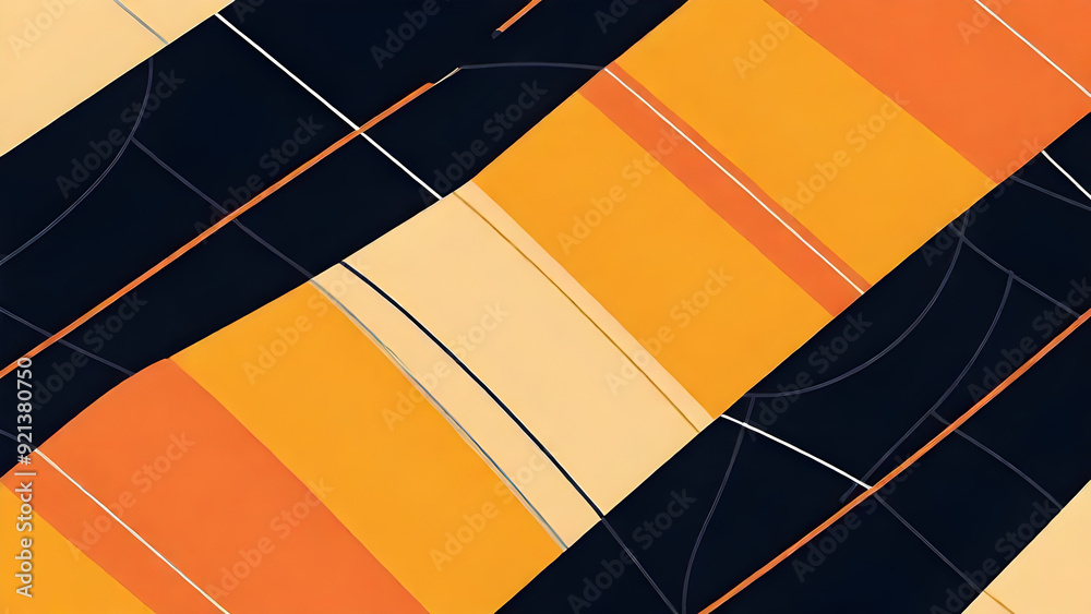 Obraz premium A modern 2D rendering of a geometric cover design for PPT templates, utilizing only clean, intersecting lines to create a structured and minimalist background