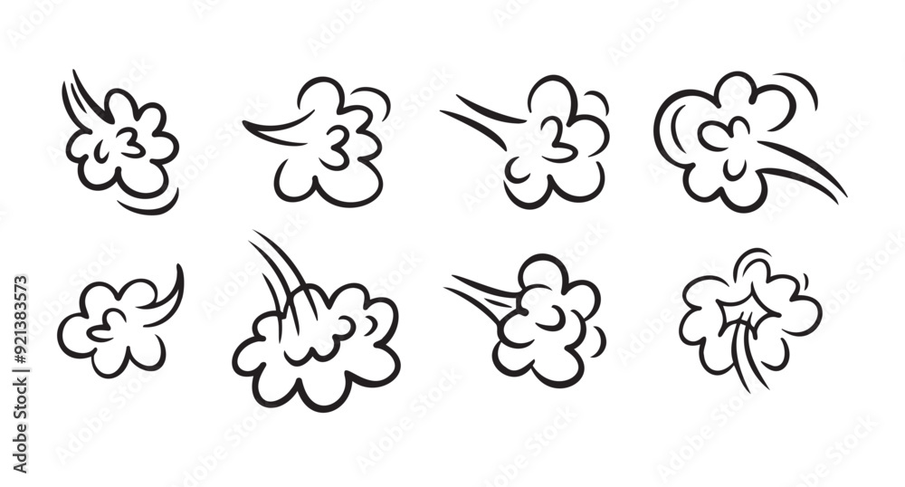 Comic fart cloud. Bad stink balloon. Smoke gas cloud in comic style. Explosion, angry breath. Comic fart cloud. Bad stink balloon. Smoke gas cloud in comic style. Explosion, angry breath.