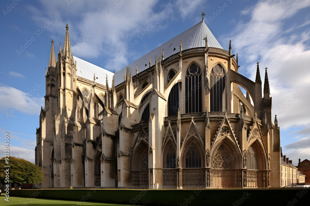Majestic Gothic Cathedral Under a Dramatic Sky: A Glorious Example of ...