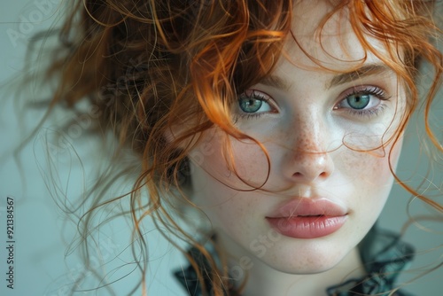 Young woman with a striking and uncommon hairstyle stands out with her distinctive hairdo