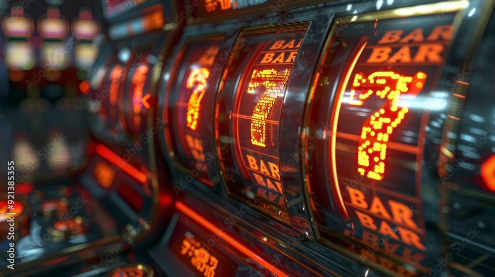 Slot machine with Bitcoin symbols, representing the speculative nature of cryptocurrency investments.