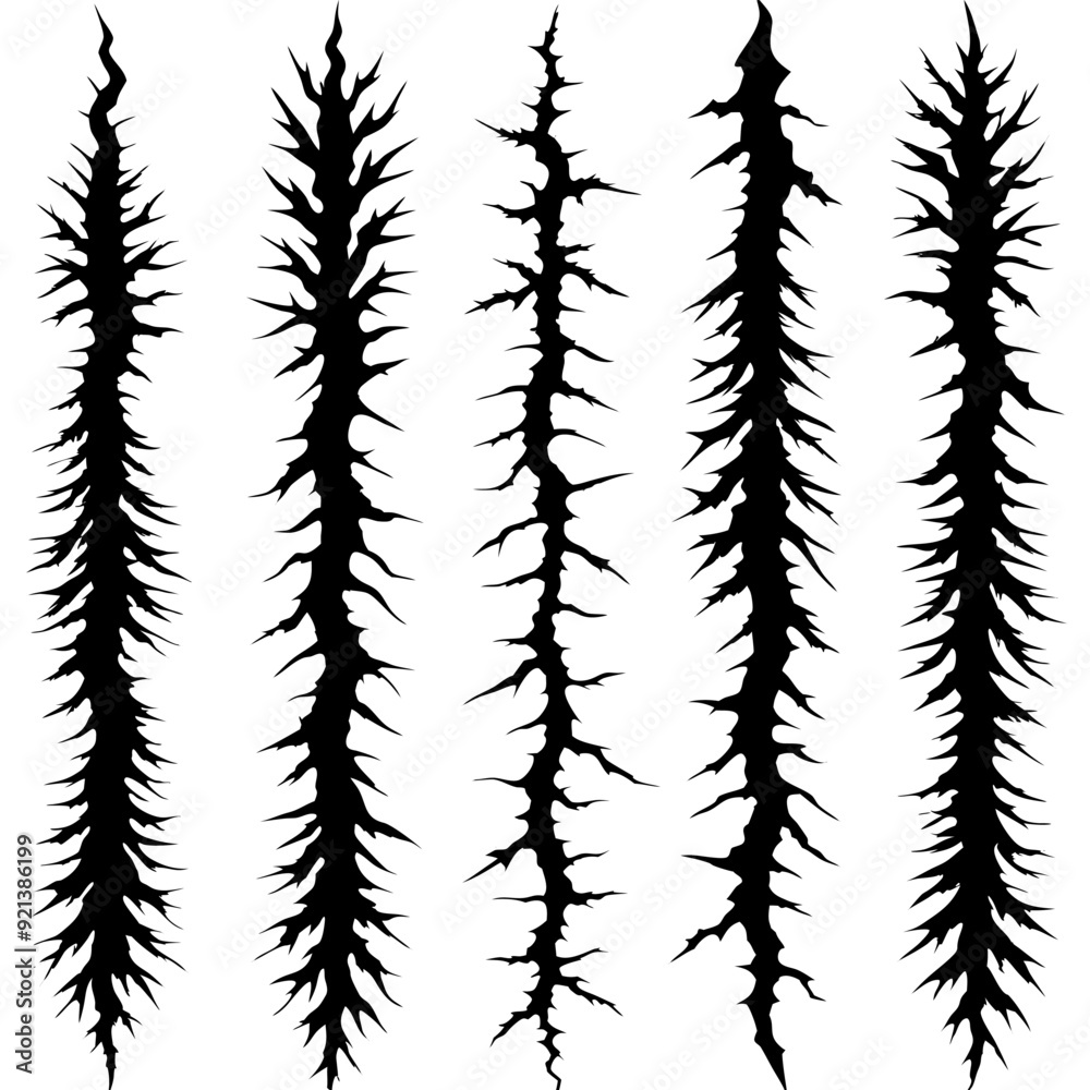 Black tree silhouettes displayed beautifully on a white background Black tree silhouettes displayed beautifully on a white background
