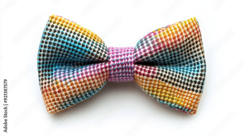 A black bow tie is placed on a white background. A black bow tie is placed on a white background.