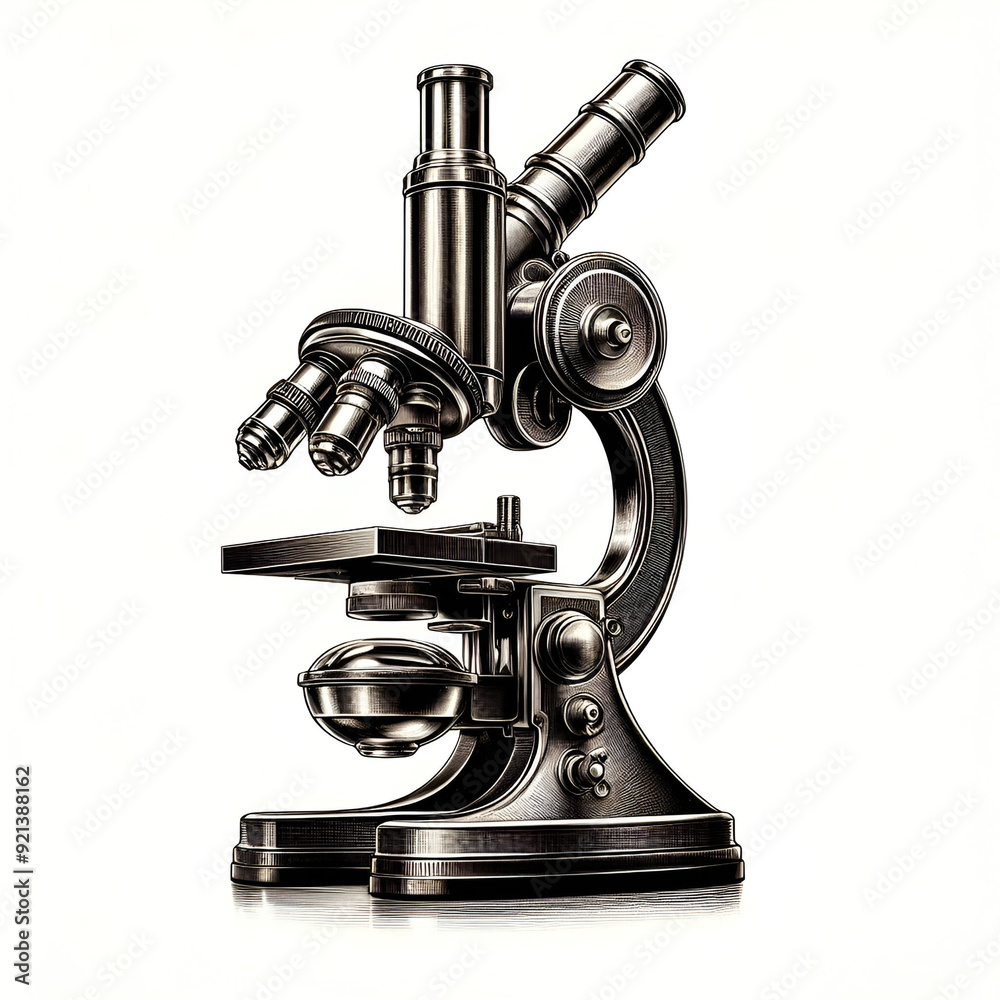 Old Scientific Microscope Art Old Scientific Microscope Art