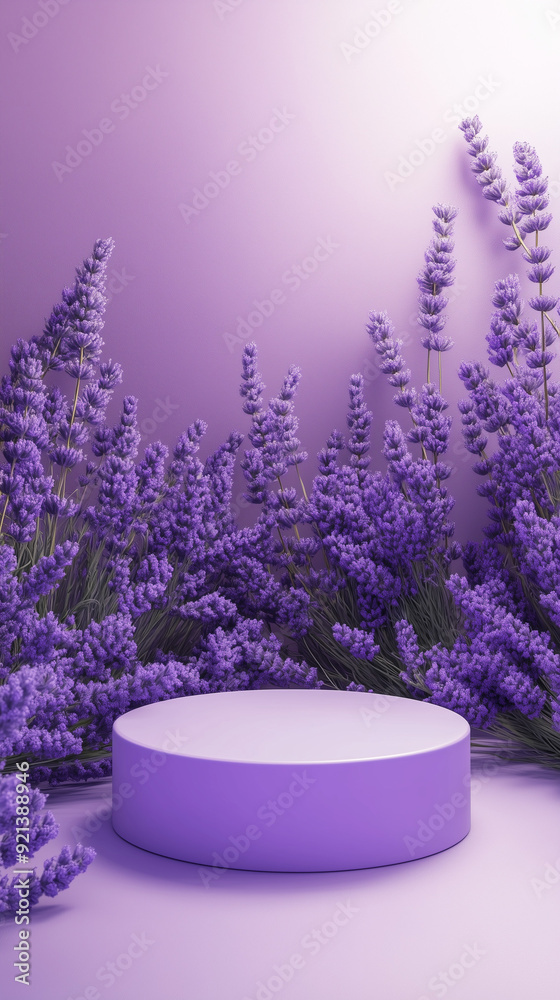 Product display podium with purple lavender background, 3d Product display podium with purple lavender background, 3d
