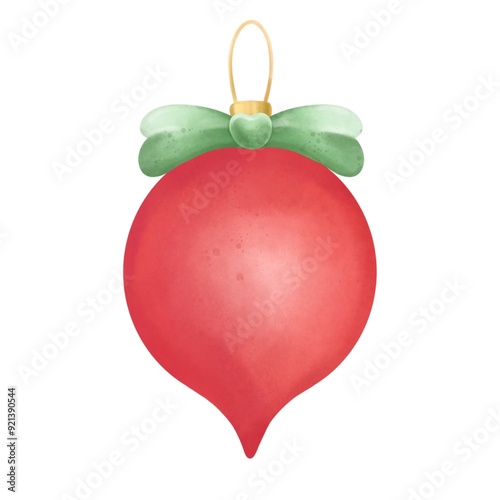 Christmas redball on white background photo