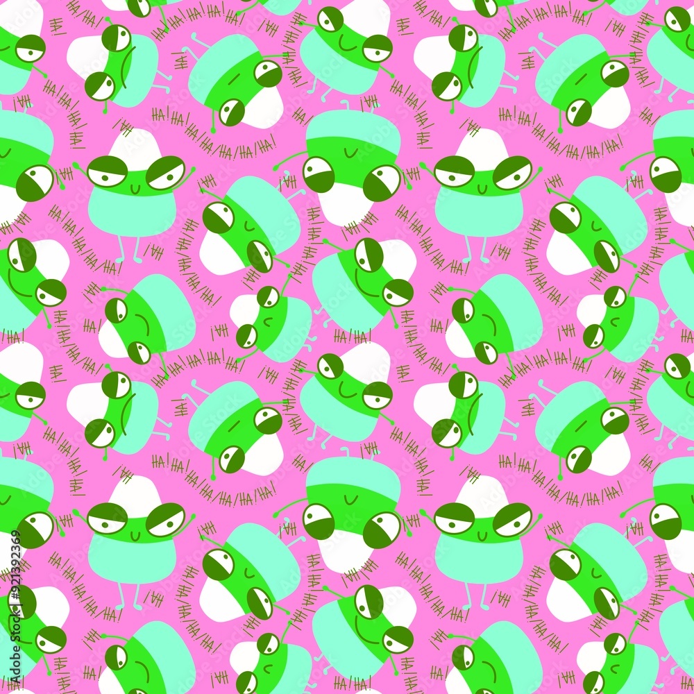 Obraz premium Cartoon Halloween sugar monsters seamless candy corn pattern