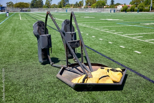 football tackling block with weighted sled