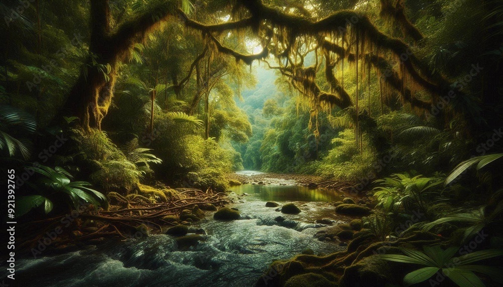 Tropical Rainforest with a River Tropical Rainforest with a River