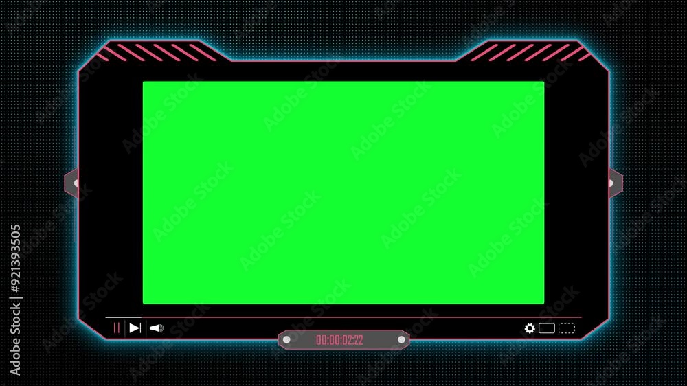 Modern digital media player. Technology animation with green screen opening effect for smooth video cut