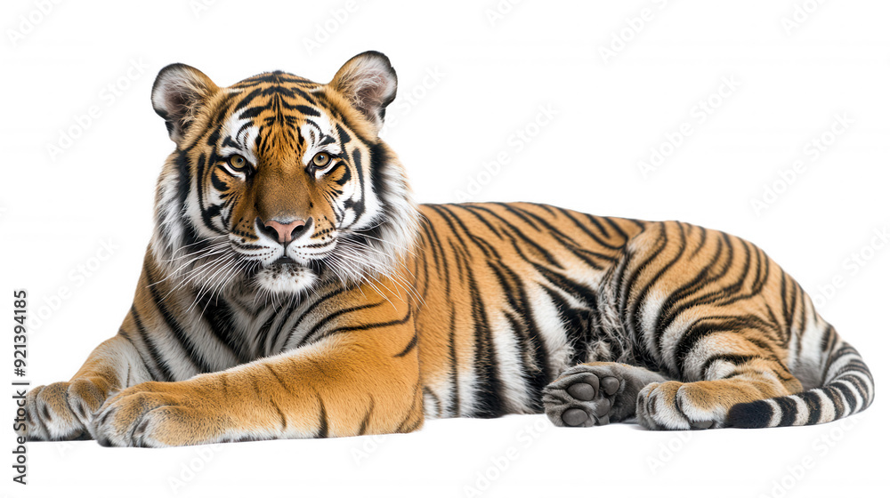 Obraz premium bengal tiger isolated on white and transparent background