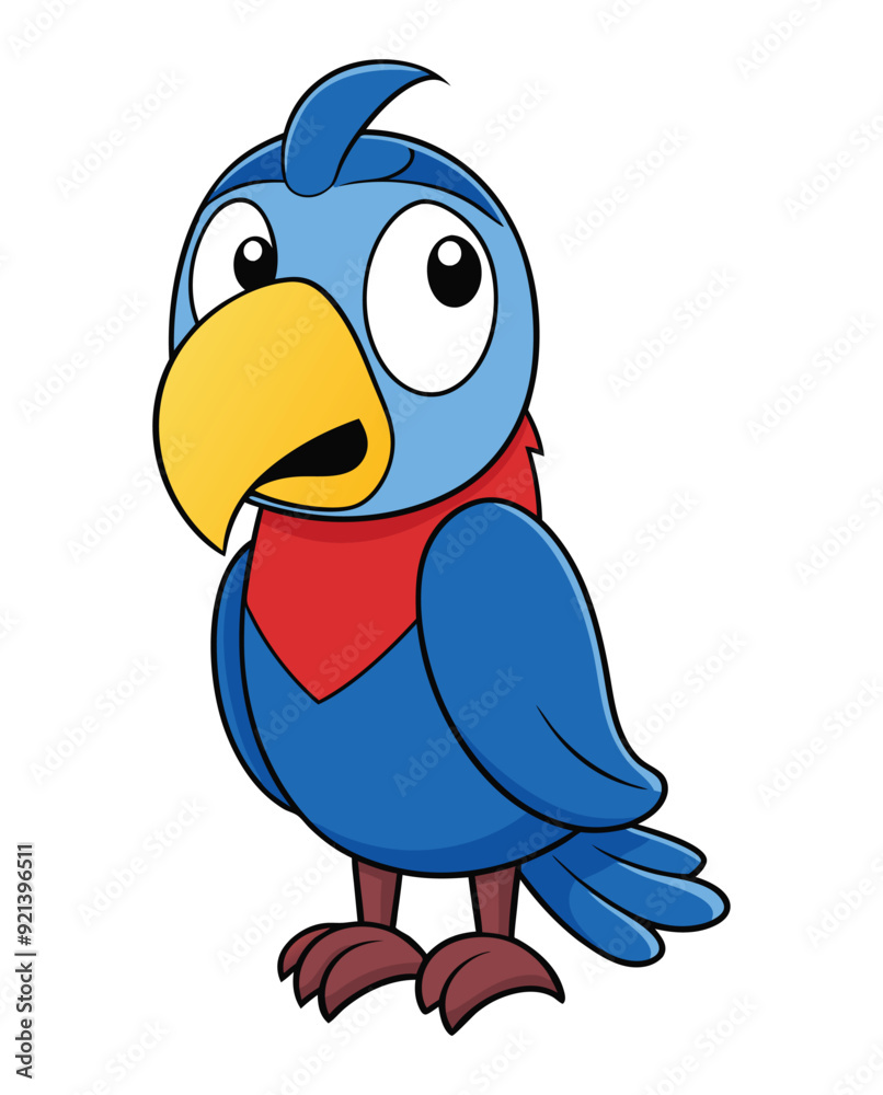 Obraz premium A parrot cartoon vector illustration