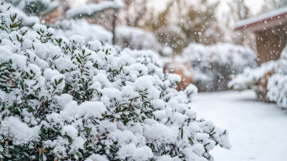 Bushes under snowy veil Bushes under snowy veil