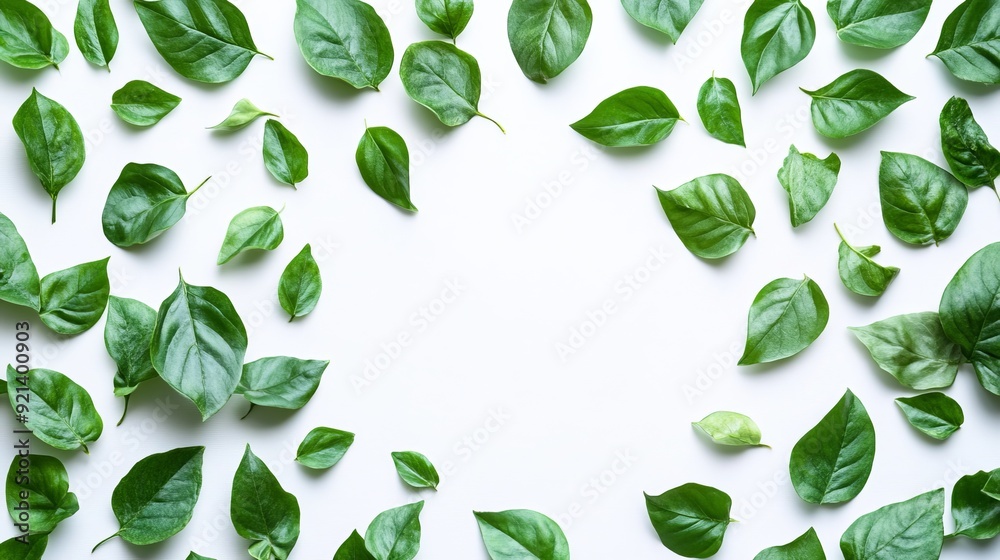 Leaves on white isolation.