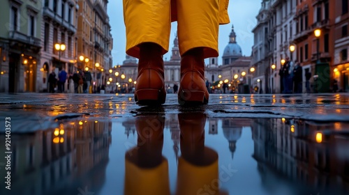 Woman At Venice Square, Romes History Under Her Feet