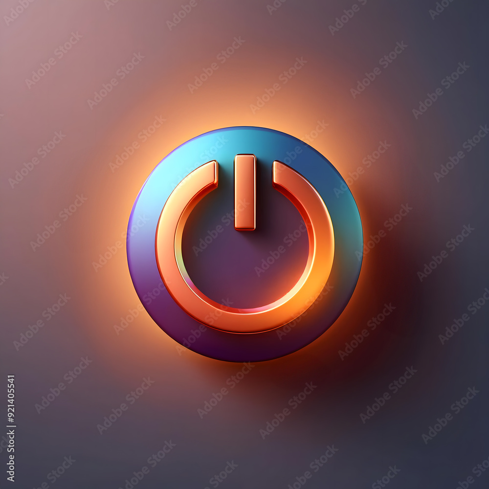 On and off button 3d icon. Click symbol. Turning on the device. Stock ...