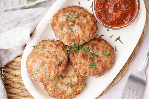 Cutlets with chopped parsle...