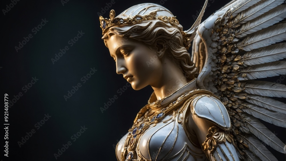 Obraz premium Heavenly archangel in divine radiance, symbolizing sacred protection and spiritual guidance