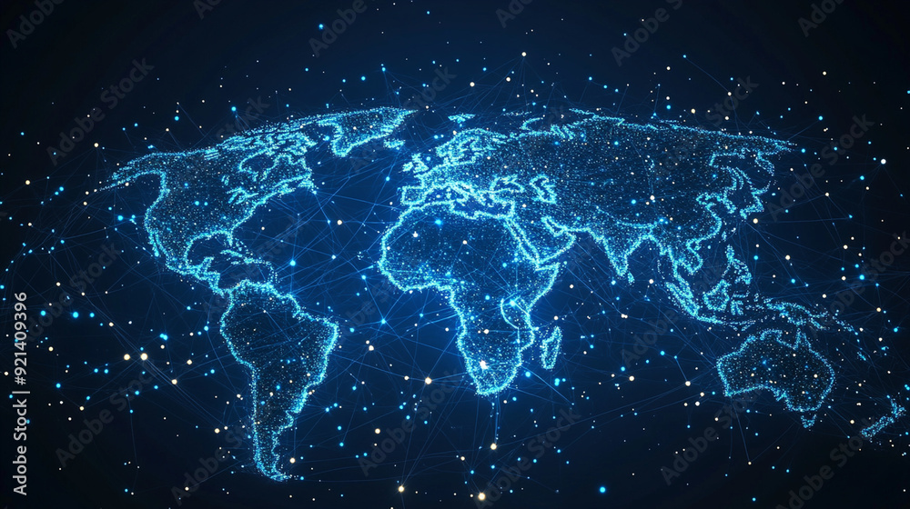 Fototapeta premium digital world map