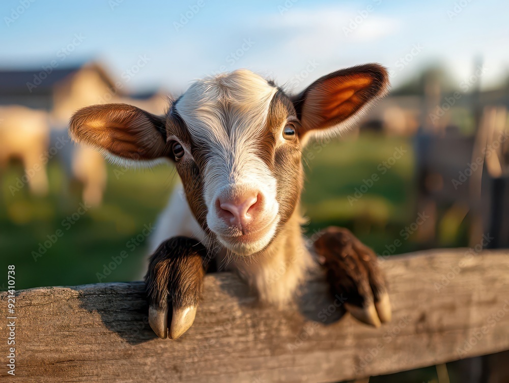 Fototapeta premium Livestock care, vibrant animals, sustainable practices, rural environments