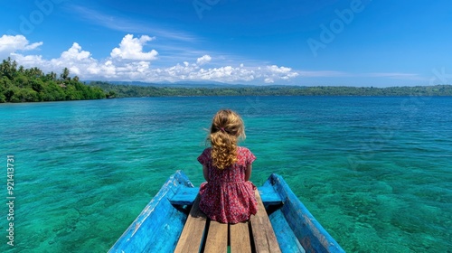 Girl In Maxi Dress, Blue Boat, Lombok’S Beauty Unfolds photo