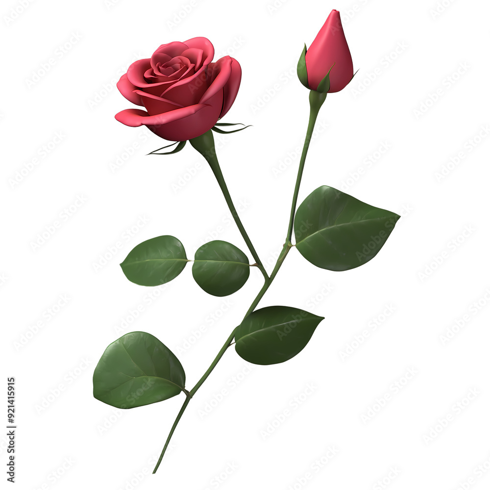 Fototapeta premium Red rose isolated on white background