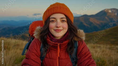 Asian Woman Traveler, Mountains In The Background, Adventure Calls