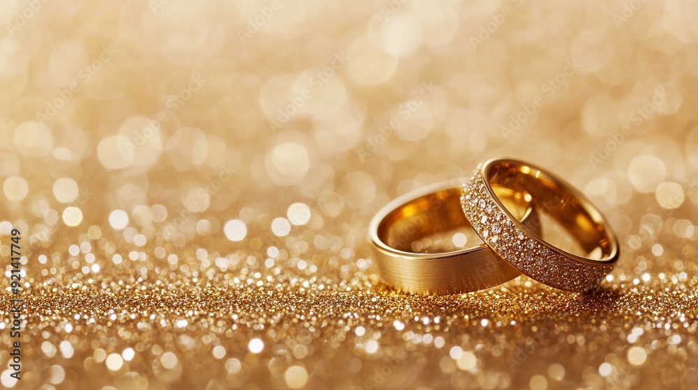 Wedding rings concept background