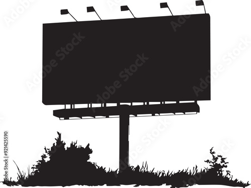 Grand billboard vector silhouette, silhouette of billboard for advertising