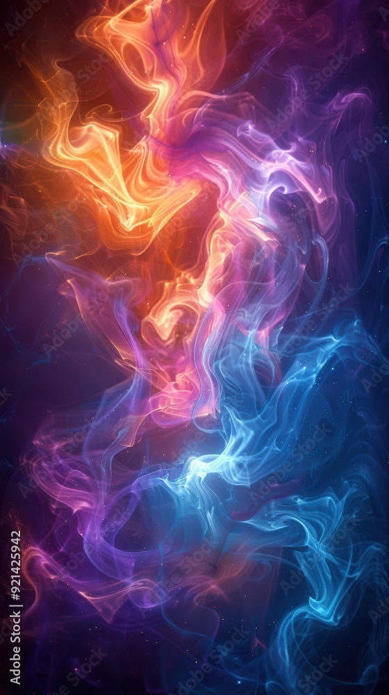 Abstract swirling colors and lights. AI. Abstract swirling colors and lights. AI.