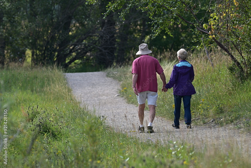 Obraz premium walking in the park, Old couple