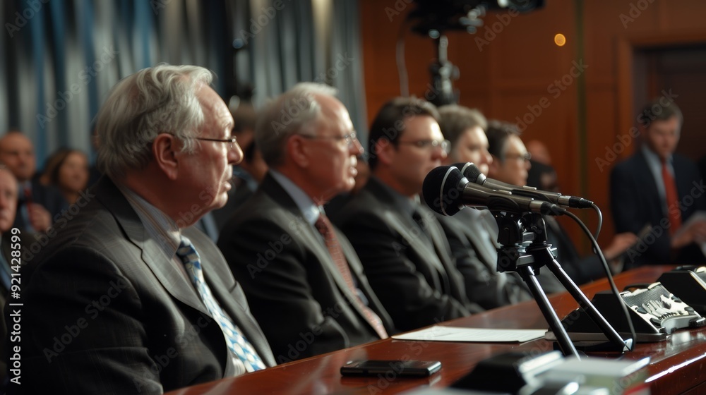 A press conference announcing a merger A press conference announcing a merger