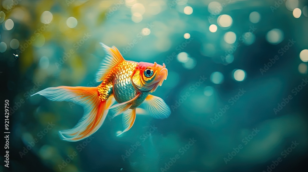 Goldfish isolated on abstract background Goldfish isolated on abstract background