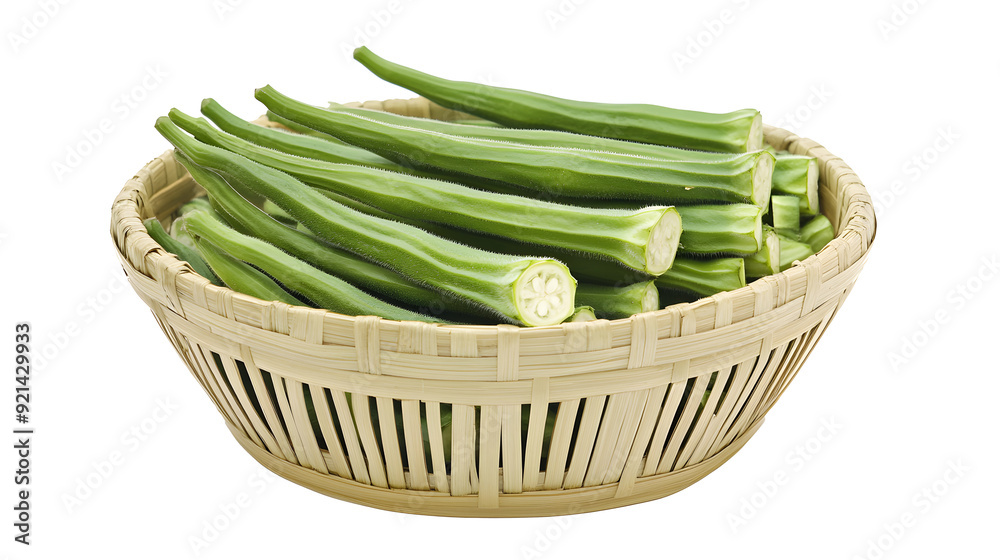 fresh okra vegetable isolated in bamboo basket on white background
fresh okra vegetable isolated in bamboo basket on white background