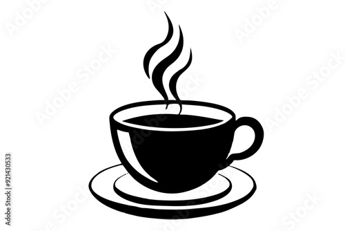 Steaming Hot Coffee Cup Line Art Vector Illustration Elegant and Minimalist Design