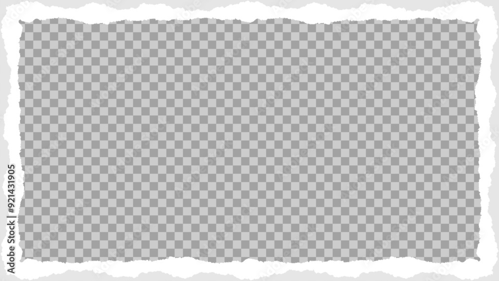 Torn paper frame border rectangular