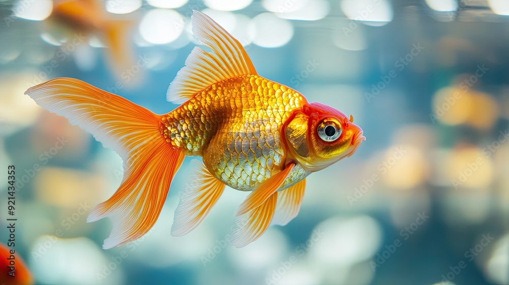 Goldfish isolated on metal background Goldfish isolated on metal background