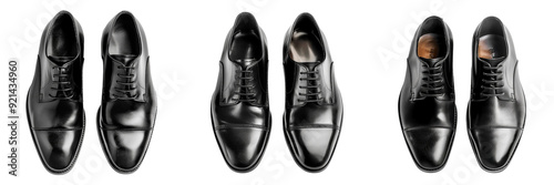 Untitled design - A set of Classic black leather formal shoes for men isolated on a  transparent background  (2) photo