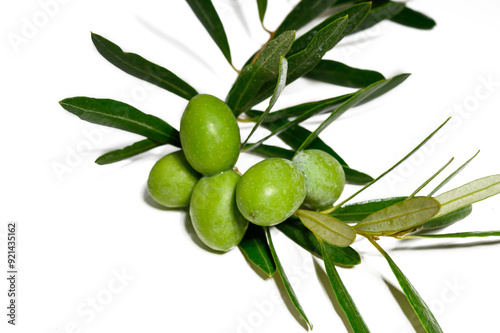 Wallpaper Mural green olives isolated on white background Torontodigital.ca