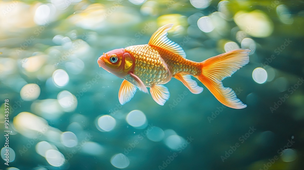 Fototapeta premium Goldfish isolated on summer background