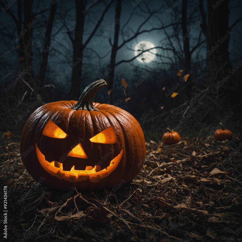 Glowing jack-o'-lanterns and eerie fog light up the night for a memorable Halloween experience Glowing jack-o'-lanterns and eerie fog light up the night for a memorable Halloween experience