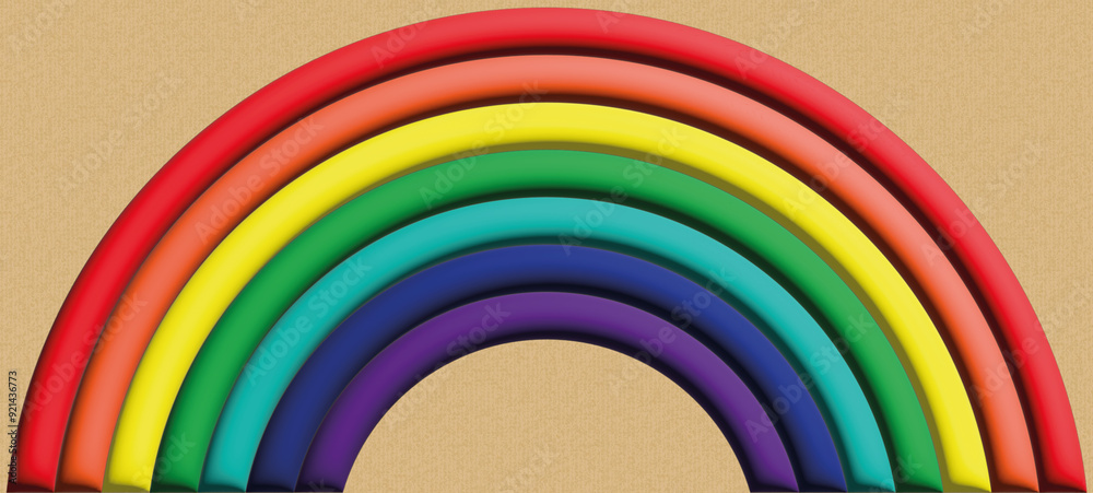 Fototapeta premium Rainbow on recycling paper.