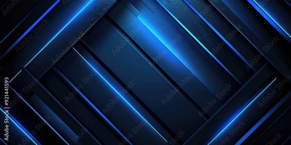 Obraz premium Abstract Blue Lines Geometric Design