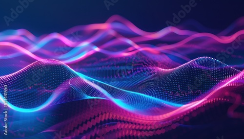 Abstract Blue and Pink Waves